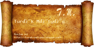 Turák Mátyás névjegykártya